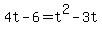 +4t+-+6+=+t%5E2+-+3t+