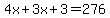 +4x%2B3x%2B3=276+