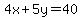 +4x%2B5y=40+