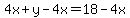 +4x%2By-4x=18-4x