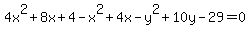 +4x%5E2%2B8x%2B4-x%5E2%2B4x+-y%5E2%2B10y-29=0