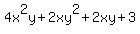 +4x%5E2y+%2B+2xy%5E2+%2B+2xy+%2B+3+