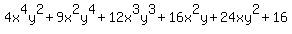 +4x%5E4y%5E2%2B9x%5E2y%5E4%2B12x%5E3y%5E3%2B16x%5E2y%2B24xy%5E2%2B16+