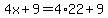 +4x+%2B+9+=+4%2A22+%2B+9+