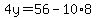 +4y+=+56+-+10%2A8