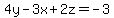 +4y-3x%2B2z=-3+