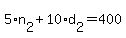 +5%2An%5B2%5D+%2B+10%2Ad%5B2%5D+=+400+