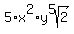 +5%2Ax%5E2%2Ay%5E5sqrt%282%29
