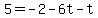 +5+=+-2+-6t+-t+