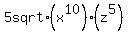 +5+sqrt+%28x+%5E+10%29+%28z+%5E+5%29+