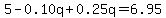 +5-0.10q%2B0.25q=6.95