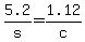 +5.2%2Fs+=+1.12%2Fc+