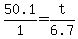 +50.1%2F1+=+t%2F6.7+