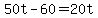 +50t+-+60+=+20t+