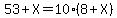 +53%2BX=10%288%2BX%29+
