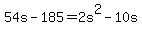 +54s+-+185+=+2s%5E2+-+10s+