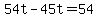 +54t+-+45t+=+54+