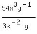 +54x%5E3y%5E%28-1%29+%2F+%283x%5E%28-2%29y%29+