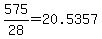 +575%2F28+=+20.5357+