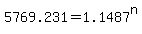 +5769.231+=+1.1487%5En+