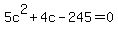 +5c%5E2+%2B+4c+-+245+=+0+