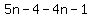 +5n+-+4+-4n+-1