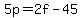 +5p+=+2f+-+45+