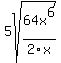 +5sqrt%28+64x%5E6%2F2x+%29+