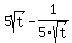 +5sqrt%28t%29+-+1%2F5sqrt%28t%29+