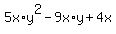 +5x%2Ay%5E2-9x%2Ay%2B4x+
