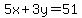 +5x%2B3y=51