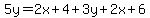 +5y=2x%2B4%2B3y%2B2x%2B6+