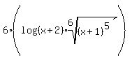 +6%28log%28%28x%2B2%29%2Aroot%286%2C%28x%2B1%29%5E5%29%29%29