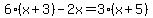+6%28x%2B3%29+-+2x+=+3%28x%2B5%29+
