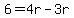 +6=4r-3r