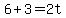 +6+%2B+3+=+2t+