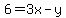 \"+6+=+3x+-+y+\"