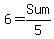 +6+=+Sum%2F5