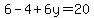 +6-4%2B6y=20+