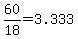 +60%2F18+=+3.333+