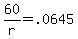 +60%2Fr+=+.0645+