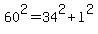 +60%5E2+=+34%5E2+%2B+l%5E2+