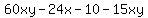 +60xy-24x-10-15xy