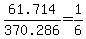 +61.714%2F370.286+=+1%2F6+