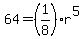 +64+=%281%2F8%29%2Ar%5E5