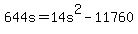 +644s+=+14s%5E2+-+11760+
