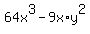 +64x%5E3+-+9x%2Ay%5E2+