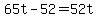 +65t+-+52+=+52t+