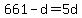 +661+-+d+=+5d+