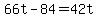 +66t+-+84+=+42t+